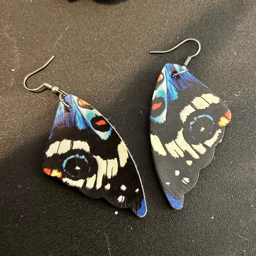 Vibrant Butterfly Wing Earrings